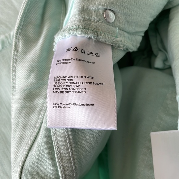 Anthropologie Pilcro High-Rise Cropped Jeans Mint Green Size 27 - Picture 7 of 8
